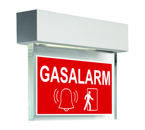 LED-Warnschild Gasalarm (Deckenmontage)